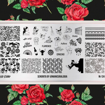 Пластина для стемпинга Go! Stamp 124 Senorita by @manicuralogia