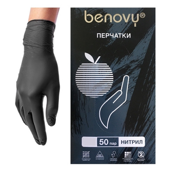 Перчатки Benovu L нитрил черный