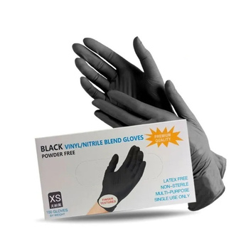Перчатки Powder XS винил/нитрил BLACK